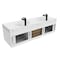 Castello Usa Thames 60-inch White Vanity Set with White Top and Black Handles CB-MC-60W-BL-20146-WH - alternate 2